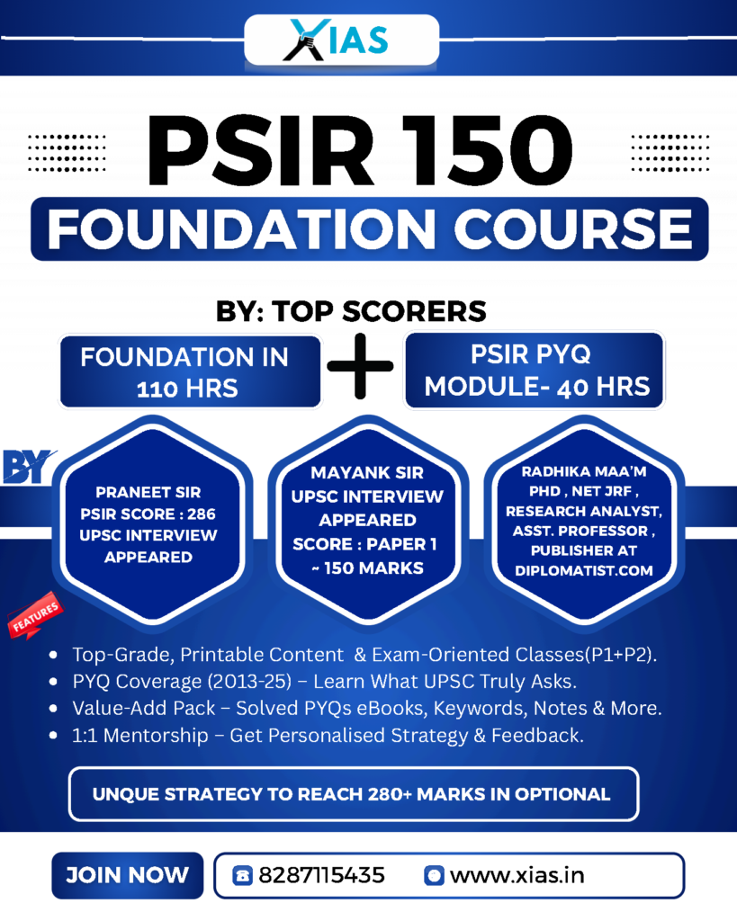 FEATURES OF PSIR FOUNDATION + PYQ MODULE 2027/28